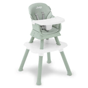 Delta Children Jeep Milestone 6-in-1 Convertible High Chair with Adjustable Tray, Sage Green, 23411-2446