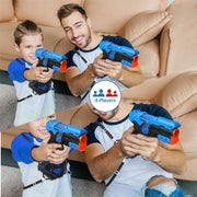 Tzumi Kiddos Laser Tag Blasters Set with 4 Battery Powered Blasters and Wearable Vests, Red and Blue, Indoor and Outdoor Play, 50-Foot Range, 30376
