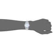 Bulova Women's Classic Diamond Accent Wrist Watch, Silver-Tone Stainless Steel, Mother of Pearl Dial with 12 Diamonds, 27mm, 96P175