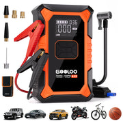 GOOLOO A3X Car Jump Starter with 3000A Peak Current, 150 PSI Cordless Air Compressor, USB Power Bank, LED Flashlight for 9.0L Gas and 6.5L Diesel Engines