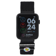 Justice JES4613WM iTime Unisex Child Smart Watch with Black Mesh Magnetic Strap and Black Case 42mm