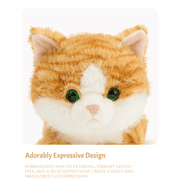 Vanelink Living CozyStripe Cat Plush Toy, Soft Stuffed Animal Pillow, Orange Calico
