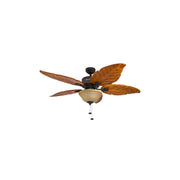 Honeywell 50204-35 52 Sabal Palm Bronze Ceiling Fan with Bowl Light and Hand-Carved Wood Blades