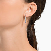 Swarovski Attract Trilogy Drop Earrings, White Crystal, Rhodium-Plated Silver-Tone, 3 cm, 5416155