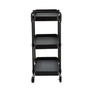 Test Rite Products VW00009U 3 Tier Utility Cart with EVA Mats, Gray Steel Frame, Rolling Design, 37 in Height, Gray