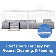 Kaytee Open Living Rooftop Add-On, Durable Chew-Proof Wire Frame, Fits 60 in x 30 in Habitat, Two Secure Doors, Large