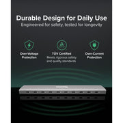Plugable USB-C Charging Station, 10 Port, 100W PriorityShare Technology, Space Gray, PS-10CC