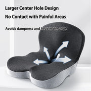 Ergonomic Memory Foam Seat Cushion with L-Shaped Lumbar Support and Coccyx Cutout, Non-Slip Base for Office Chair, Car, Wheelchair