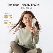 Laifen Mini High-Speed Ionic Hair Dryer, 110,000 RPM Brushless Motor, Child Mode, White, Includes Travel Bag and Magnetic Smoother Nozzle 1HD31-S-US-PG