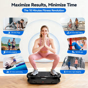 Anqdy Vibration Plate Exercise Machine, 200W Motor, 120 Speed Levels, 350 Lb Capacity, 2 Loop Bands, Remote Control, Black, AVP1801BK