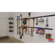 Rubbermaid FastTrack Garage Storage System, 5 Steel Rails, 15 Hooks, Black/Grey, 1910371