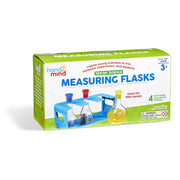 Hand2mind Starter Science Measuring Flask Set, Plastic Beakers with Stand and Cleaning Brush, Educational Chemistry Kit for Kids 95814