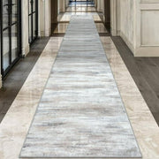 IOhouze Abstract Runner Rug 2.6x18' Washable Rug Runners Non Slip Kitchen Runner Rug Soft Print Distressed, Beige