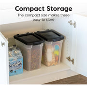 IRIS USA Airtight Pet Food Storage Container, 10 lbs Capacity, 2 Pack, Clear Body with Black Lid, BPA Free, 500305