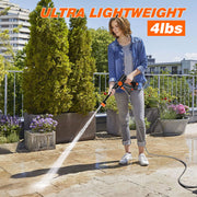 Tanbaby Cordless Pressure Washer, 970 PSI, 2.4 GPM, Dual 3000mAh Batteries, 6-in-1 Nozzle, 17FT Hose, Portable Electric Power Washer for Cars and Patio