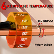 SKIMI Hair Curling Wand, 1 Inch Tourmaline Ceramic Coating, 6 Heat Settings, LED Display, Gold, DW6010