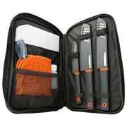 GSI Outdoors 90105 Santoku Knife Set, Compact 6-Piece Camping Chef Knife Kit with Cutting Board, Sheaths, Soap Bottle & Travel Case