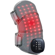 FORTHiQ Red+ Knee Massager with Dual-Wavelength Red Light Therapy, Heat and Vibration, Cordless Adjustable Brace, Gray, FQ-850