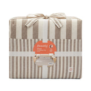 WELSPUN USA INC Drew Barrymore Beautiful 3-Piece Reversible Cotton Slub Comforter Set, Natural, Full/Queen