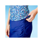 Free Country Seaside Petals Full Side Shirring Tankini for Ladies - Marine Seaside Petals - S