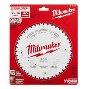 Milwaukee 48-40-0726 7-1/4 in. 40T Fine Finish Circular Saw Blade
