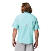 Columbia Men's PFG Tamiami II Short Sleeve Shirt, Omni-Shade UPF 40, Omni-Wick, Gulf Stream, 3X Tall, 128705