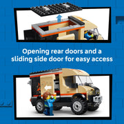 LEGO City Mountain Bike Adventure Van Building Toy, 260 Pieces, 2 Mountain Bikes, Fold-Down Rack, Opening Doors, 2 Minifigures with Repair Accessories, Ages 7+, 60512