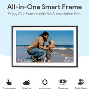 EKASN Digital Picture Frame, Classic 15 Pro, 15.6-Inch 1080P Full HD Touchscreen, 32GB Storage, Wi-Fi Connectivity, Auto Rotate, Black