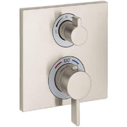 Hansgrohe 15714821 Ecostat Square Modern 2-Handle 6-inch Wide, Brushed Nickel