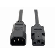 Tripp Lite Computer Power Extension Cord, 13A, 16AWG, IEC-320-C14 to IEC-320-C13, 5 ft, Black, P004-005-13A