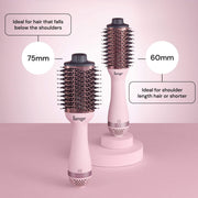 L'ange Hair Le Volume 2-in-1 Titanium Blow Dryer Brush Blush Hot Air Brush with Oval Barrel