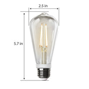 Feit Electric ST19 E26 LED Motion Activated Bulb, Soft White 2700K, 60 Watt Equivalent, High CRI, Exposed Filament, Indoor/Outdoor