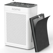 RENPHO Air Purifier for Large Room up to 3000 Sq.ft, Double Washable HEPA Filters, Smart Air Quality Sensor, Quiet Operation, White, R-HAU04