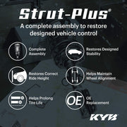 KYB Strut Plus Suspension Strut and Coil Spring Assembly, Front Right, Black, SR4094