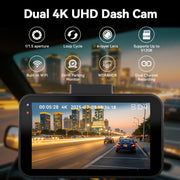 TPUFO Dash Cam Front and Rear Dual 4K Cameras, 3