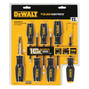 DeWalt Toughseries 17-Piece Screwdriver Set with MAX FIT Tips, Black Chrome Plated, Bi-Material Handles, DWHT65103