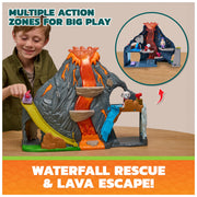 PAW Patrol Super Lava Blast Volcano Playset with Exclusive Humdinger Figure, Mining Vehicle, Lights and Sounds, 4 Action Figures, Dinosaur Toys for Kids 3+, 6076492