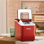 Costway EP24744US-RE Portable Ice Maker Machine Countertop 26Lbs/24H Self-cleaning with Scoop Red, Red