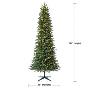 Holiday Time 7.5ft Pre-Lit Sanford Pencil Fir Christmas Tree & Warm LED Lights