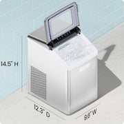 Iceman Pebble Countertop Nugget Ice Maker, Stainless Steel, 2.4lb Capacity, 33lb Daily Output, LED Indicator, Self-Cleaning, RJ56-PB18-SS