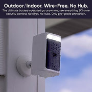Wyze Battery Cam Pro Wireless Indoor/Outdoor Security Camera, 2.5K HDR, Color Night Vision, Integrated Spotlight, Siren, Two-Way Audio, White