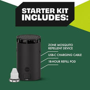 Stem Outdoor Mosquito Repellent Zone Device Starter Kit with Solar and USB-C Charger, 15 Ft Protection Zone, 1 Device, 1 Refill Pod