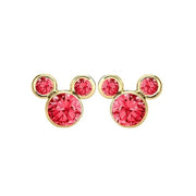 Disney E101460JUYL-B.WM Mickey Mouse 10kt Gold Red Cubic Zirconia Stud Earrings