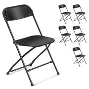 Ktaxon 6 Pack Plastic Folding Chairs Stackable Patio Garden Office Wedding Party Event Chairs, Black