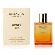 BellaVita 570061 Honey Oud Eau De Parfum Spray, Unisex Oriental Woody Fragrance, 3.3 oz