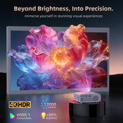 CEBORY Mini Projector, Native 1080P Full HD, 12,000 Lumens, 6000:1 Contrast, 5G WiFi, Bluetooth 5.3, Portable with Tripod and Screen, Compatible with HDMI USB AV