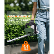 YAHHU 20 Inch Cordless Electric Hedge Trimmer, 21V Lithium Battery, Dual-Action Steel Blade, Ergonomic D-Shaped Handle