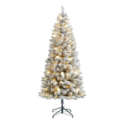Holiday Time 329T23008 6.5 ft Pre-Lit G50 Color-Changing LED Trinity Flocked Pine Artificial Christmas Tree, Green, by Holiday Time