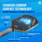 JOOLA Ben Johns Hyperion C2 Pickleball Paddle, Charged Carbon Surface Technology, Aero-Curve Shape, 16mm Thickness, Black White Grey, 17002