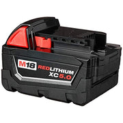 Milwaukee Power Tool Battery M18 Redlithium 5.0Ah 18V with REDLINK Intelligence and Onboard Fuel Gauge 48-11-1850